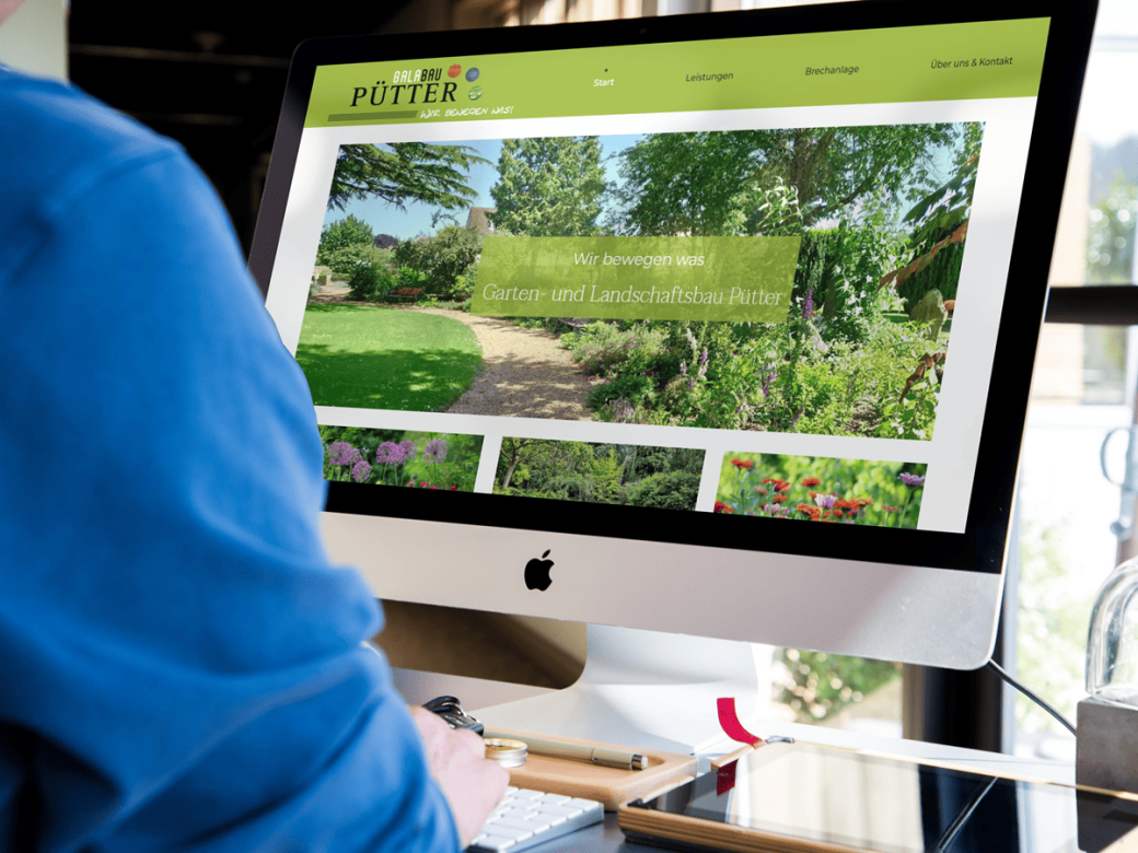 Mockup der Webseite Galabau P&uuml;tter