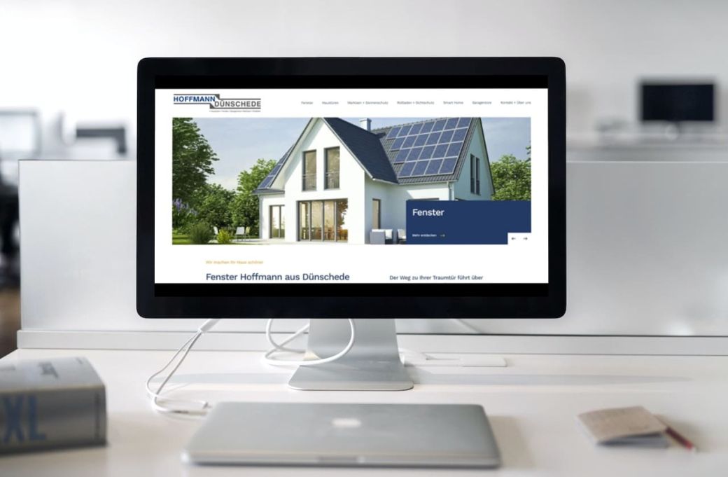 Mockup der Webseite Fenster Hoffmann D&uuml;nschede