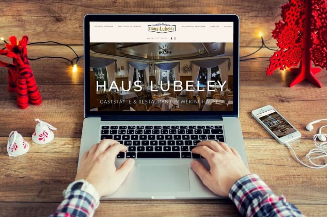 Mockup der Webseite Haus Lubeley Weringhausen